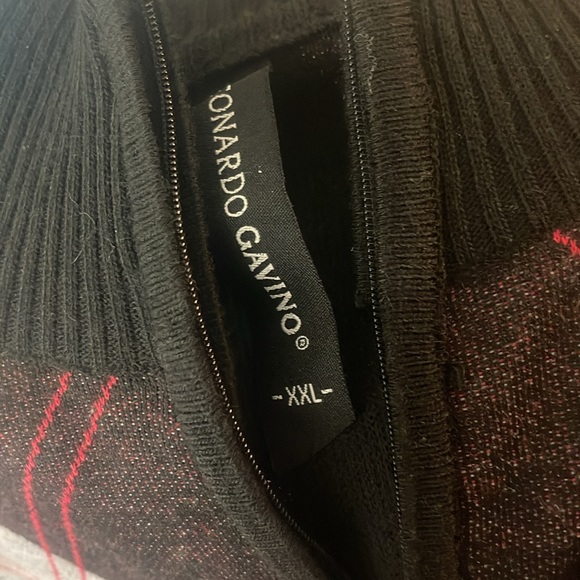 Leonardo Gavino Red and Black Argyle Sweater in size XXL - Picture 3 of 3